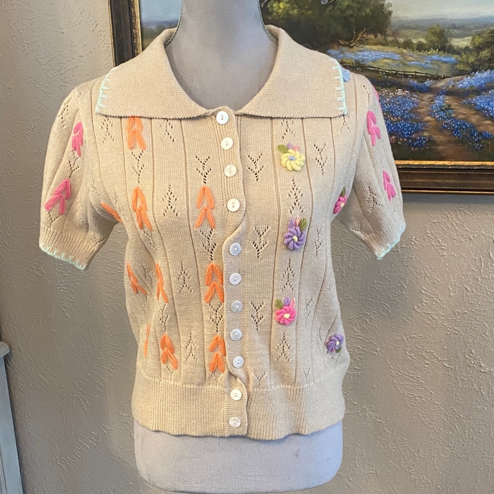 Floral Embroidered Women's Sweater
